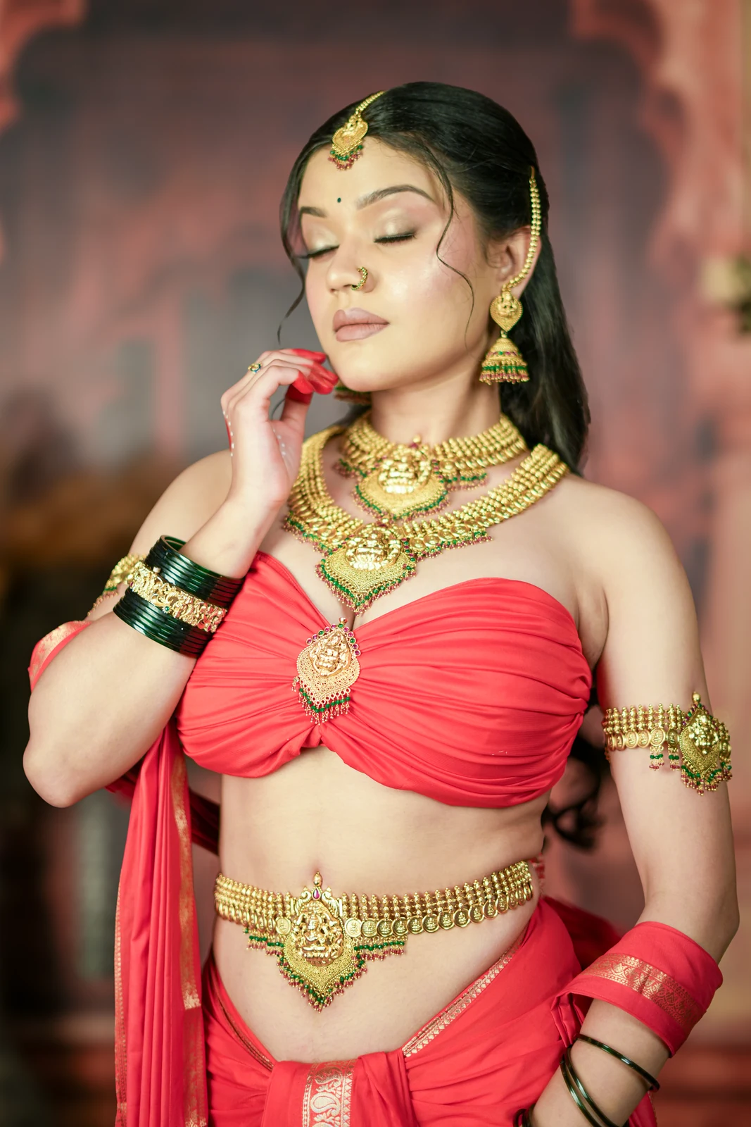 Poised Contemplation & Kundan Glow